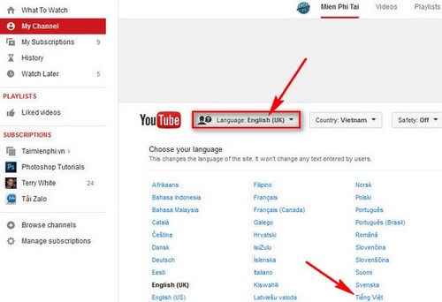  cai dat tieng viet cho youtube 