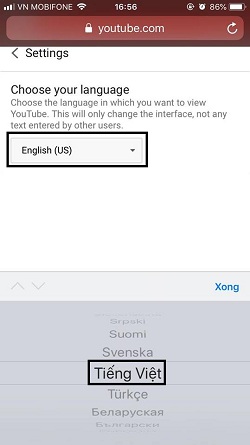cai dat tieng viet cho youtube 