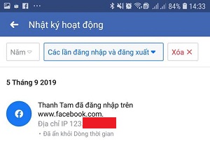 kiem tra dia chi ip dang nhap facebook