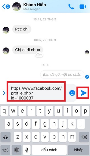 meo gui link facebook qua messenger