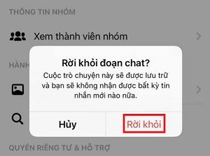 roi khoi nhom tren messenger tren may tinh dien thoai don gian