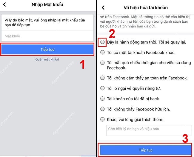 Cách ẩn Facebook một thời gian bằng điện thoại đơn giản