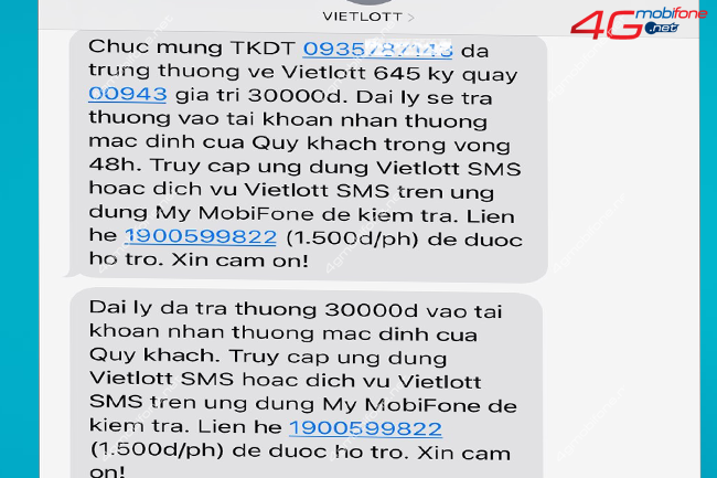 nhan thuong vietlott sms mobifone