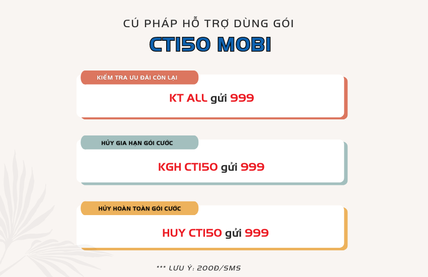 Cu phap ho tro su dung goi CT150 MobiFone