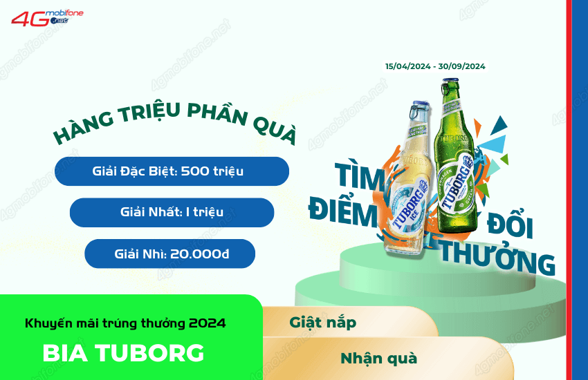 Bat nap bia Tuborg trung thuong 2024